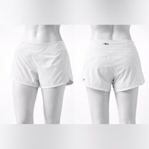 Lululemon Speed Up Shorts Size 6 White 4” Inseam Running Shorts